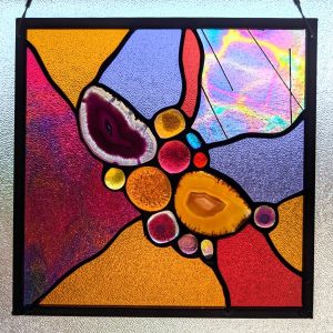 WIYI091 Contemporary Stained Glass Panel