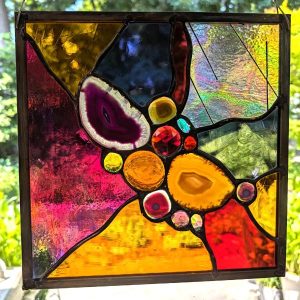 WIYI091 Contemporary Stained Glass Panel - Image 2